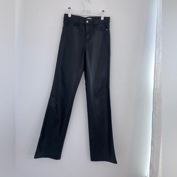 Zara Black Faux Leather Straight Leg Trouser - Picture 3 of 10